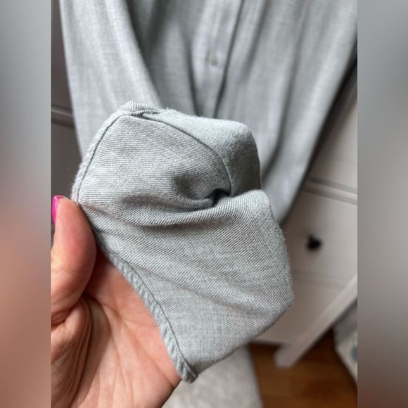 Uniqlo Super Soft, Gray Button Down Shirt - Picture 8 of 12